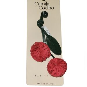 Camila Coelho Red and Green Leather  Bag Charm